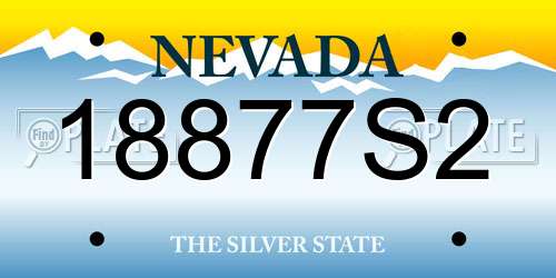 18877S2 Nevada License Plate