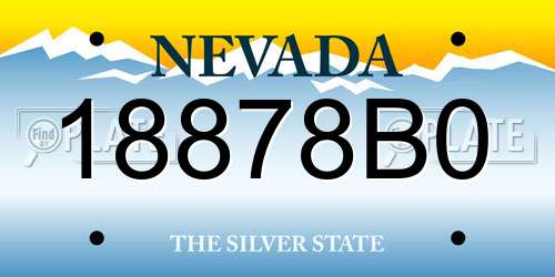 18878B0 Nevada License Plate