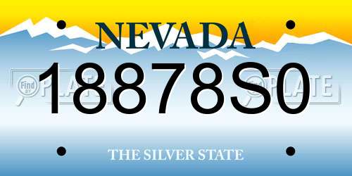 18878S0 Nevada License Plate