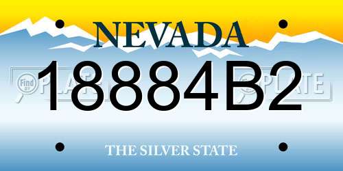 18884B2 Nevada License Plate