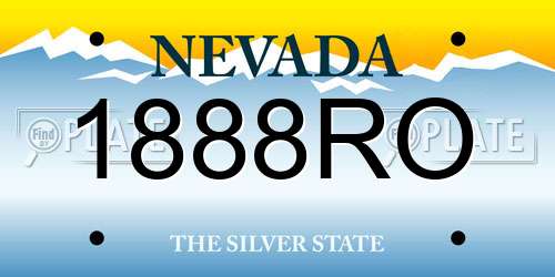1888RO Nevada License Plate
