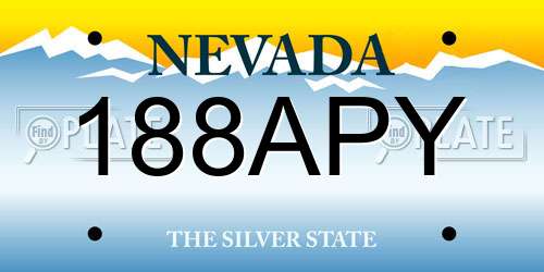 188APY Nevada License Plate
