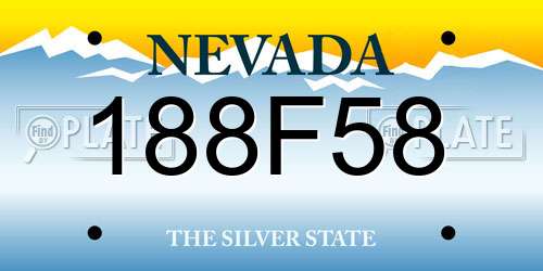 188F58 Nevada License Plate