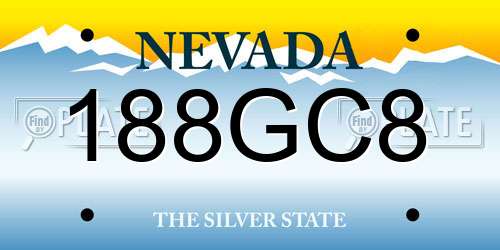 188GC8 Nevada License Plate