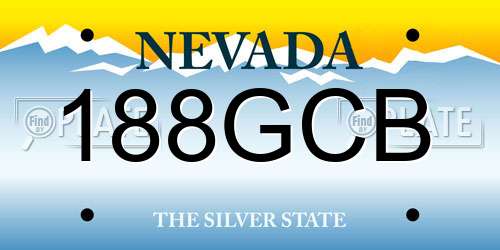 188GCB Nevada License Plate