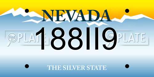 188II9 Nevada License Plate