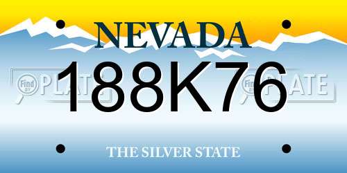 188K76 Nevada License Plate