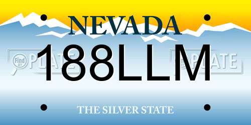 188LLM Nevada License Plate