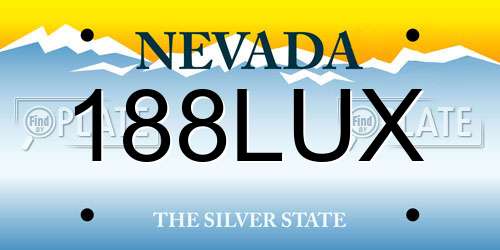 188LUX Nevada License Plate