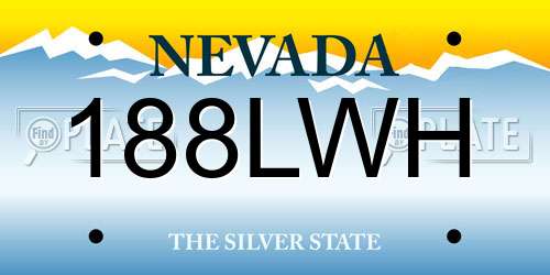 188LWH Nevada License Plate