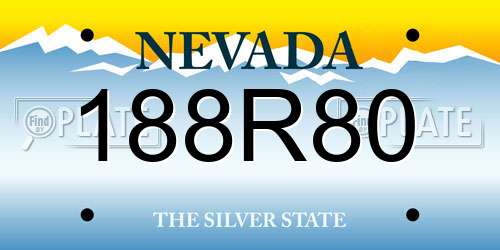 188R80 Nevada License Plate