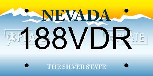 188VDR Nevada License Plate