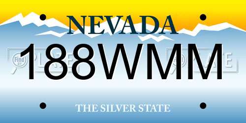188WMM Nevada License Plate
