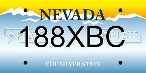 188XBC Nevada License Plate