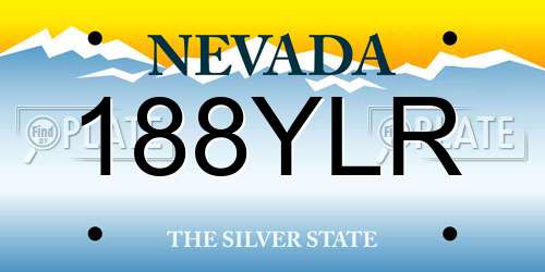 188YLR Nevada License Plate