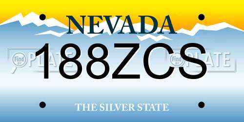 188ZCS Nevada License Plate