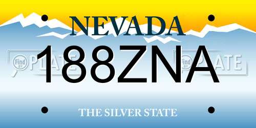 188ZNA Nevada License Plate