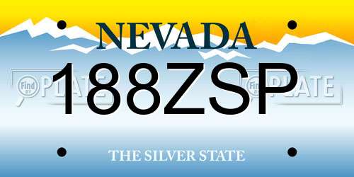 188ZSP Nevada License Plate