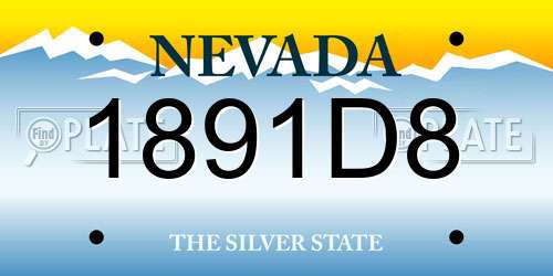 1891D8 Nevada License Plate