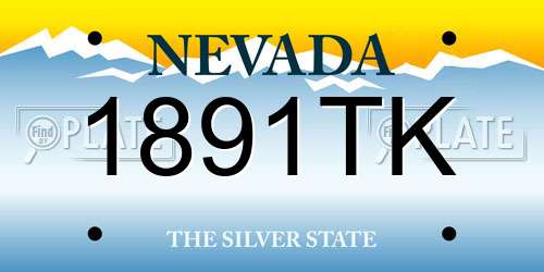 1891TK Nevada License Plate