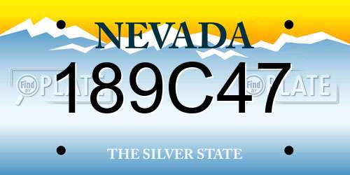 189C47 Nevada License Plate