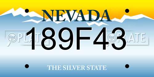189F43 Nevada License Plate