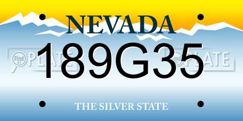 189G35 Nevada License Plate