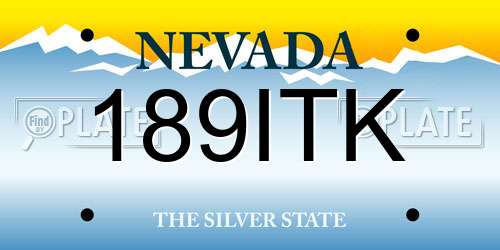 189ITK Nevada License Plate