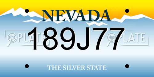 189J77 Nevada License Plate