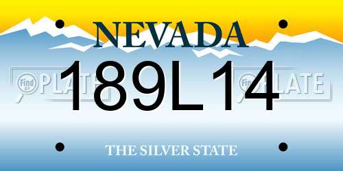 189L14 Nevada License Plate