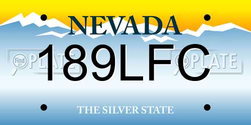 189LFC Nevada License Plate