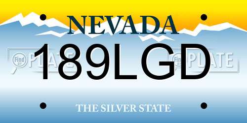 189LGD Nevada License Plate