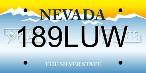 189LUW Nevada License Plate