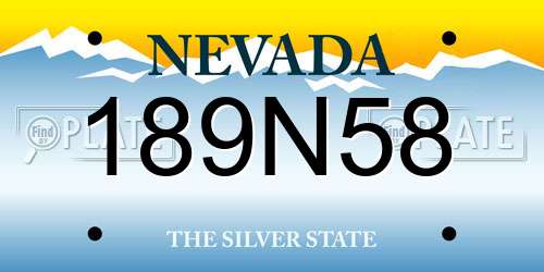 189N58 Nevada License Plate