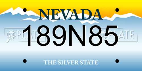 189N85 Nevada License Plate