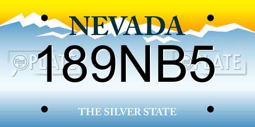 189NB5 Nevada License Plate