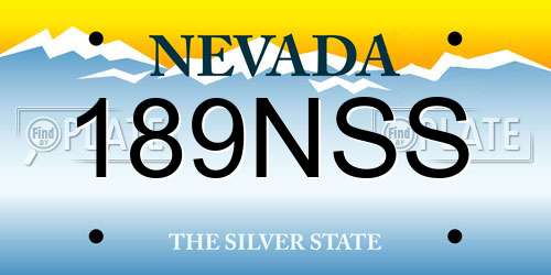 189NSS Nevada License Plate