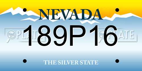 189P16 Nevada License Plate
