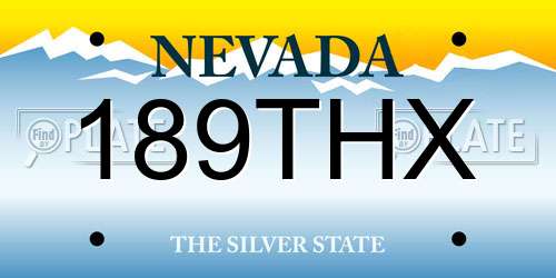 189THX Nevada License Plate