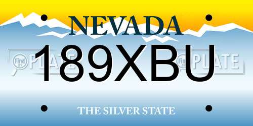 189XBU Nevada License Plate