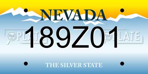 189Z01 Nevada License Plate