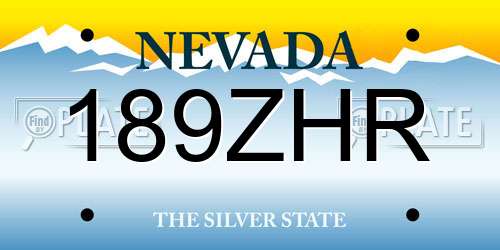 189ZHR Nevada License Plate