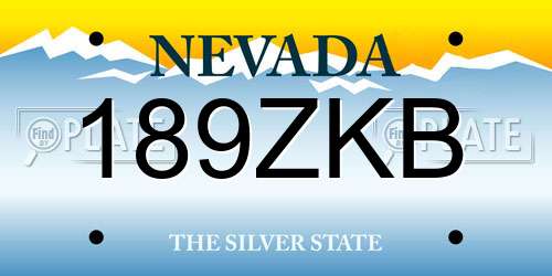 189ZKB Nevada License Plate