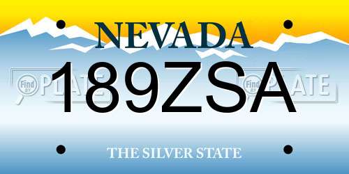 189ZSA Nevada License Plate