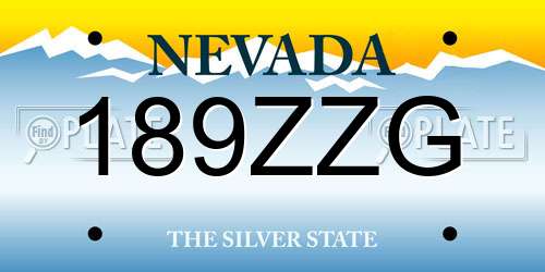 189ZZG Nevada License Plate