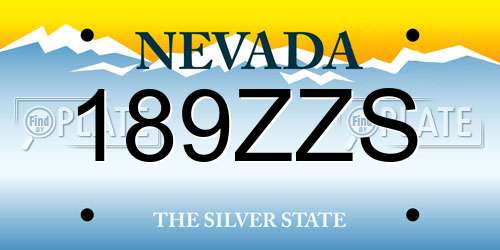 189ZZS Nevada License Plate