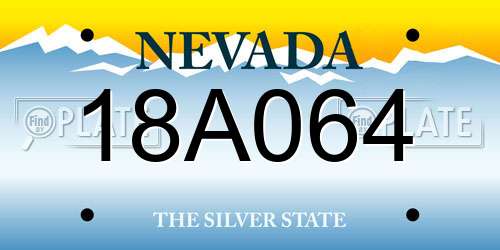 18A064 Nevada License Plate