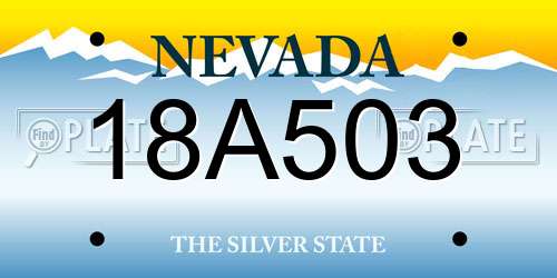 18A503 Nevada License Plate