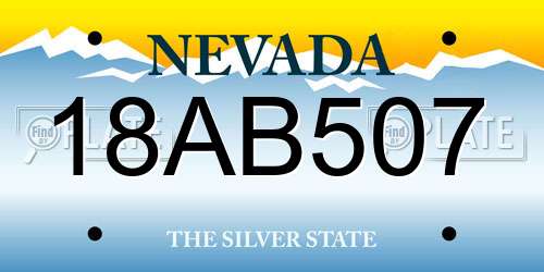 18AB507 Nevada License Plate