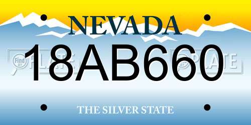 18AB660 Nevada License Plate